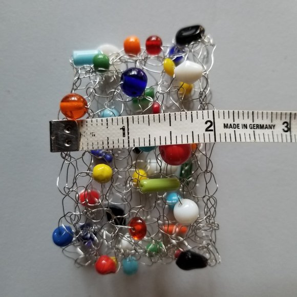 Hand knit beaded bracelet - Picture 6 of 7